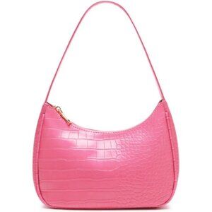 Women’s Pink Cute Hobo Tote Handbag Mini Clutch Purse with Zipper Closure